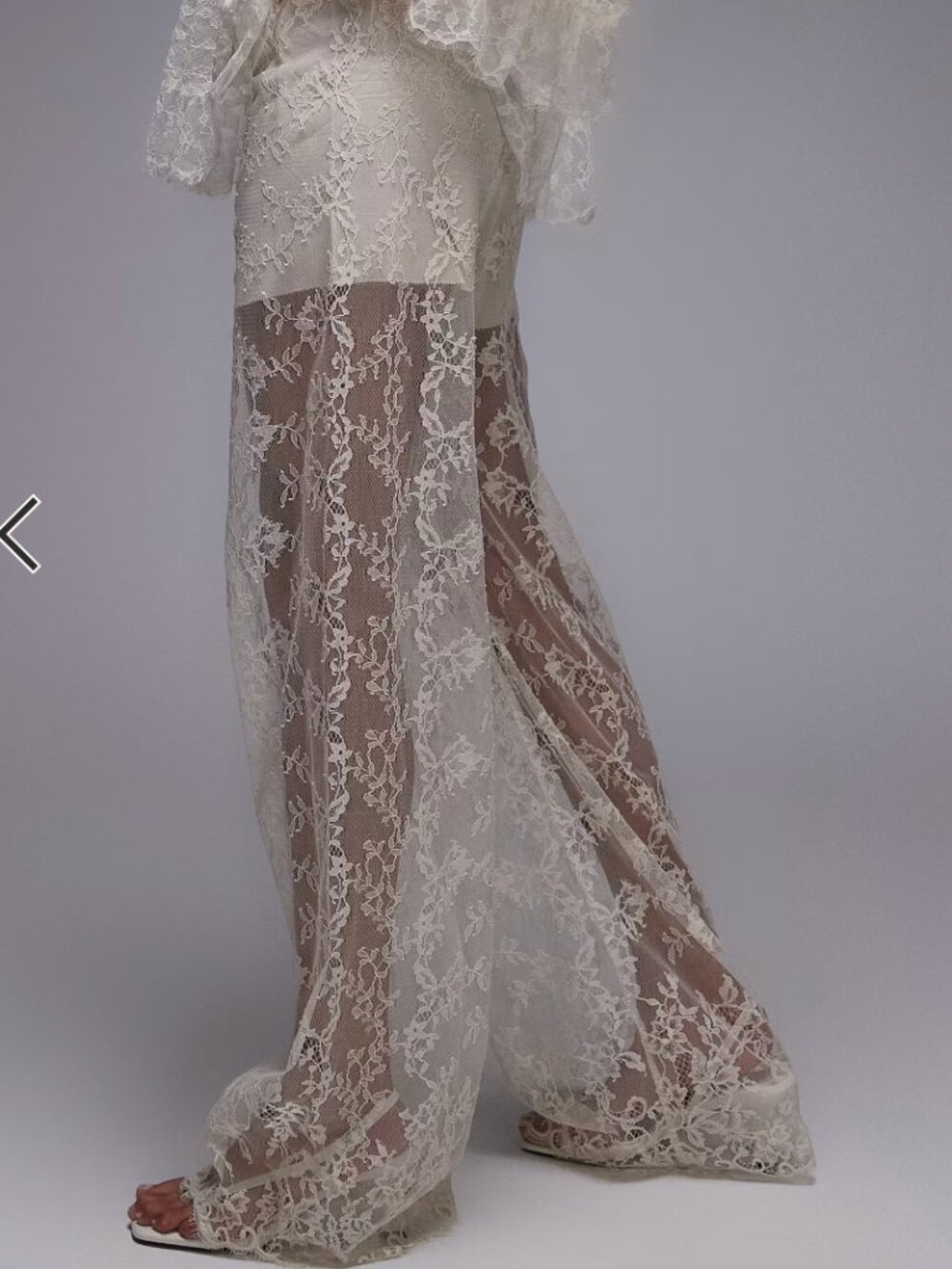 Cream lace trousers